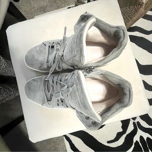 Rag and Bone Gray, high top sneakers.